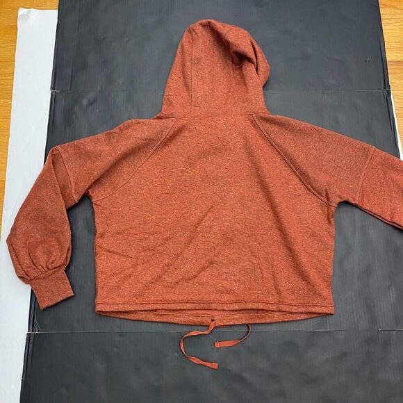 PrAna‎ Ziller Sweatshirt Women Small Orange Hooded Pullover Gingerbread Wool New - Picture 16 of 16